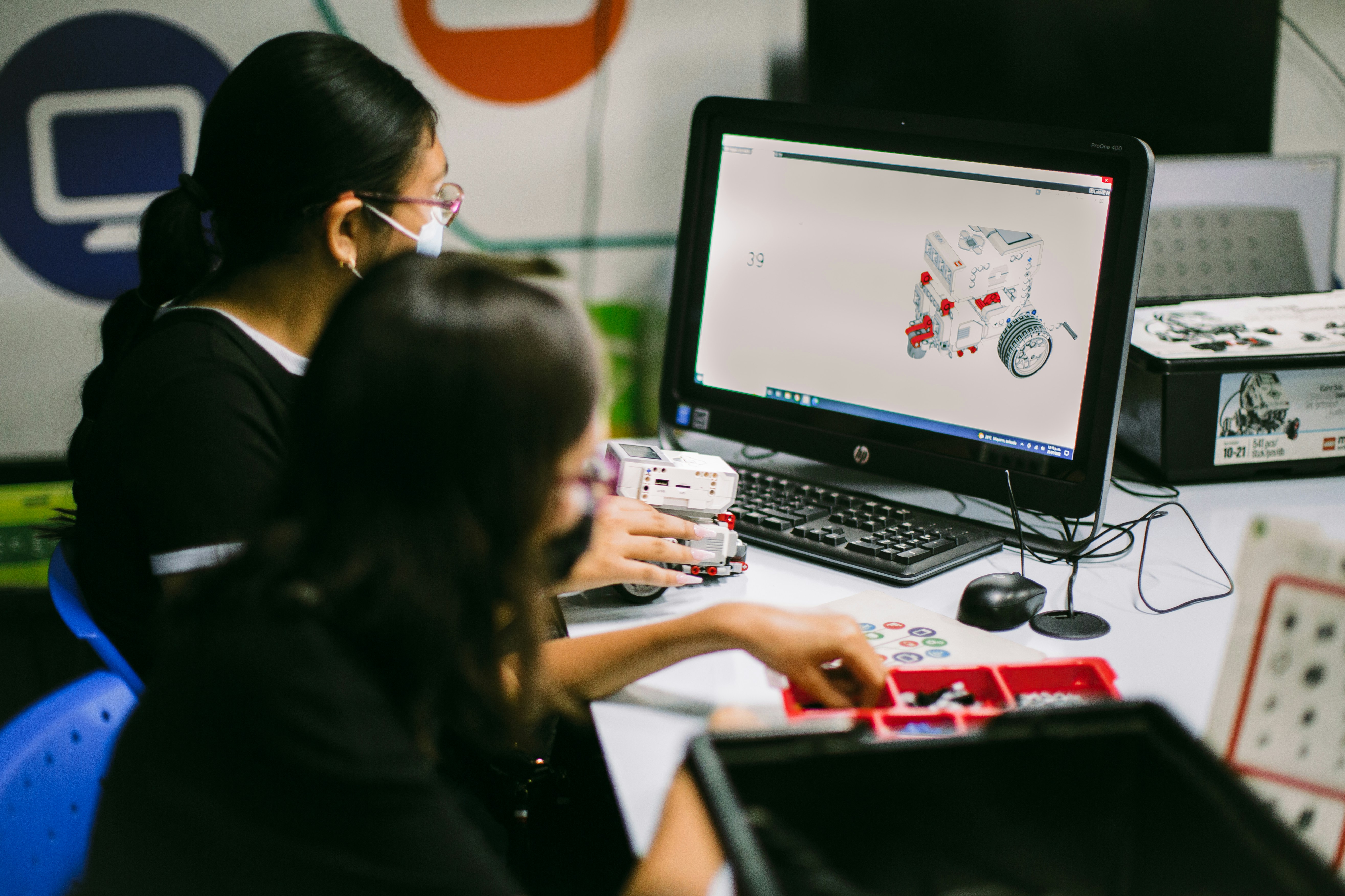 Students competing in robotics tournament